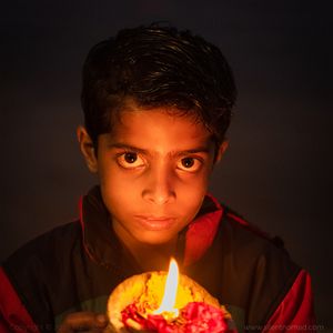 Boy and candle